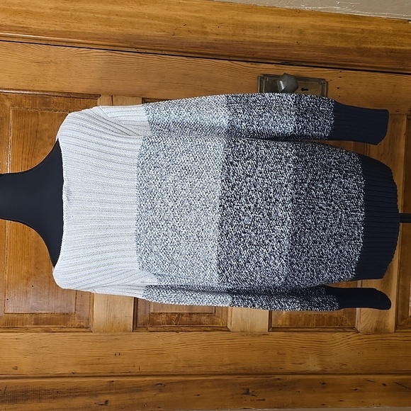 Chaps Sweater in Black, Gray, and White 1X - Picture 4 of 4